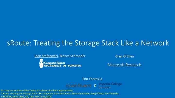 sroute treating the storage stack like a network n.w