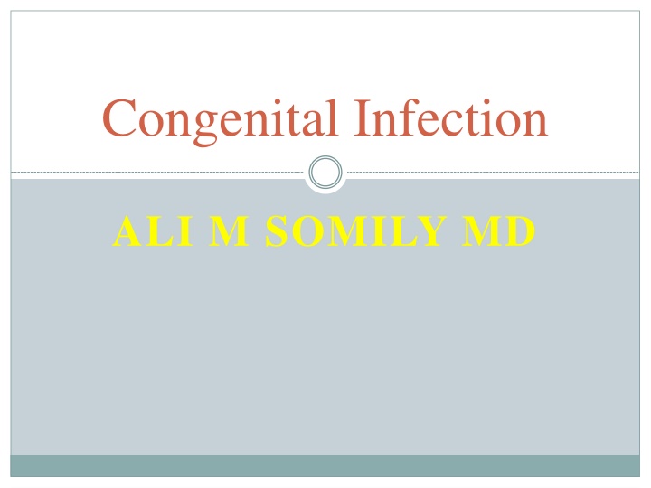 congenital infection n.w
