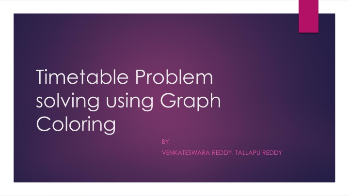 timetable problem solving using graph coloring n.w