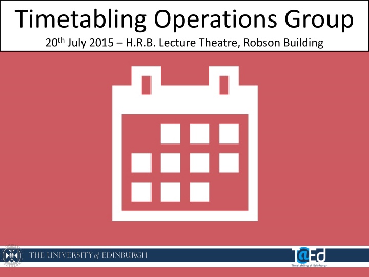 Timetabling Operations Group Meeting Agenda