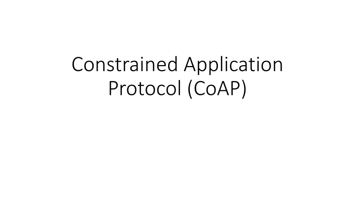 constrained application protocol coap n.w