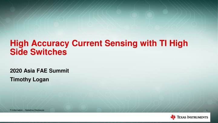 high accuracy current sensing with ti high side n.w