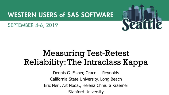 measuring test retest reliability the intraclass n.w