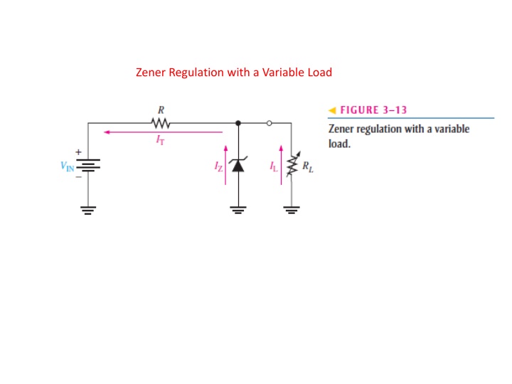 zener regulation with a variable load n.w