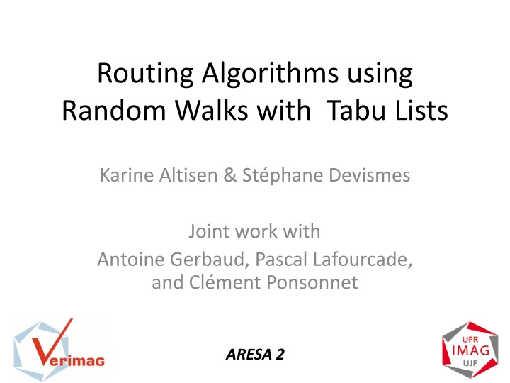 routing algorithms using random walks with tabu n.w