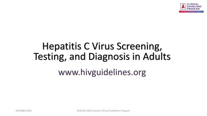 hepatitis c virus screening testing and diagnosis n.w