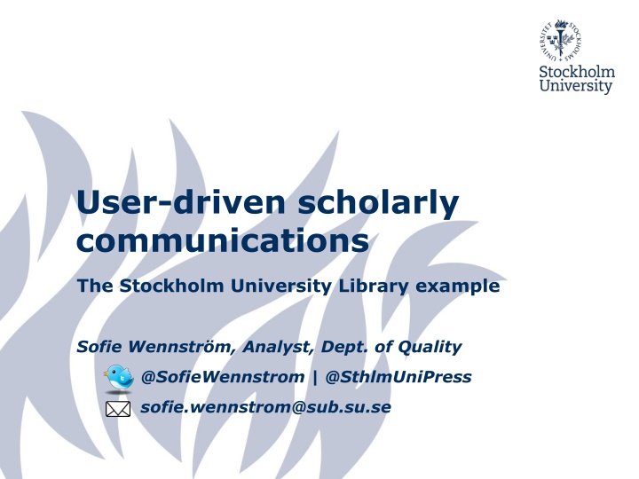 user driven scholarly communications n.w