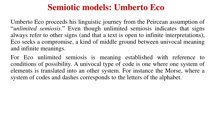 semiotic models umberto eco n.w