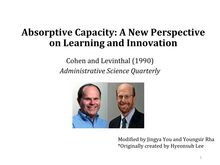 absorptive capacity a new perspective on learning n.w
