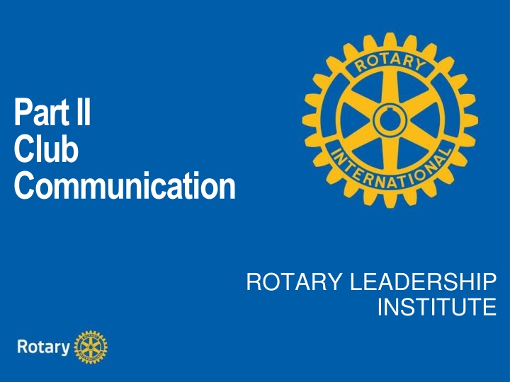 part ii club communication n.w