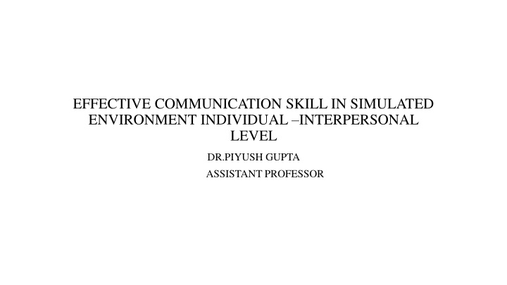 effective communication skill in simulated n.w
