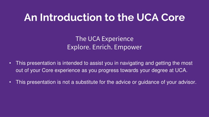 an introduction to the uca core n.w