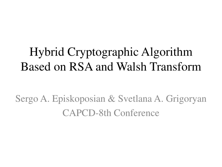 hybrid cryptographic algorithm based n.w