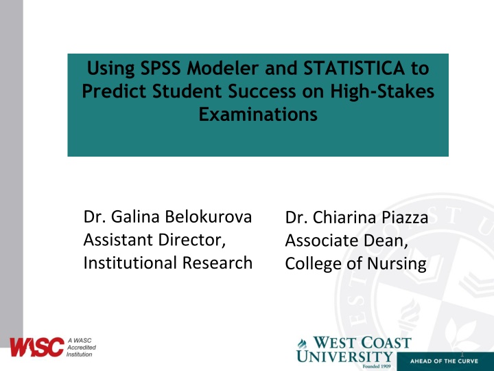 using spss modeler and statistica to predict n.w