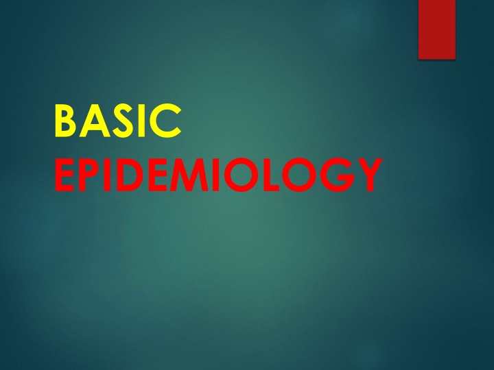 basic epidemiology n.w