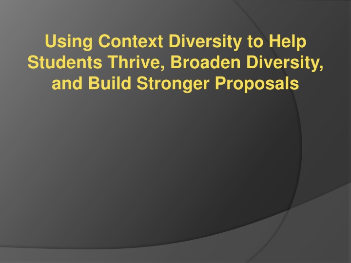 using context diversity to help students thrive n.w
