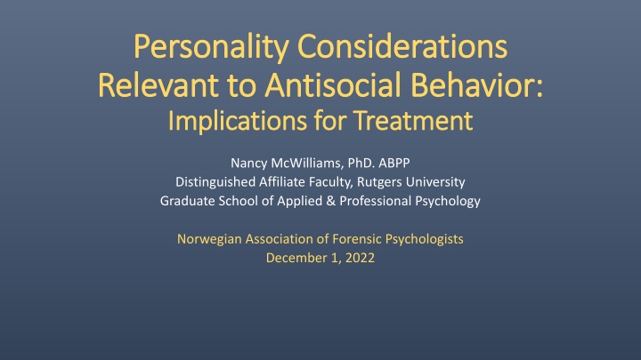 personality considerations personality n.w