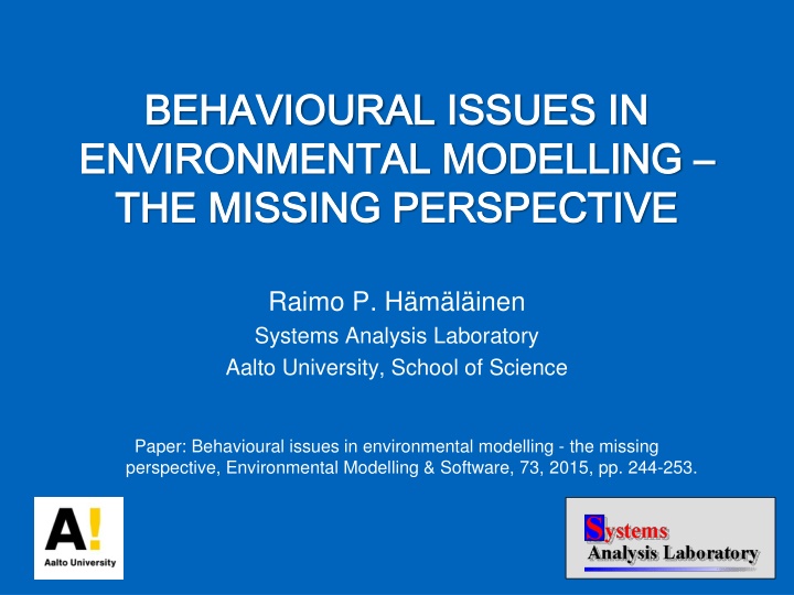 behavioural behavioural issues in environmental n.w