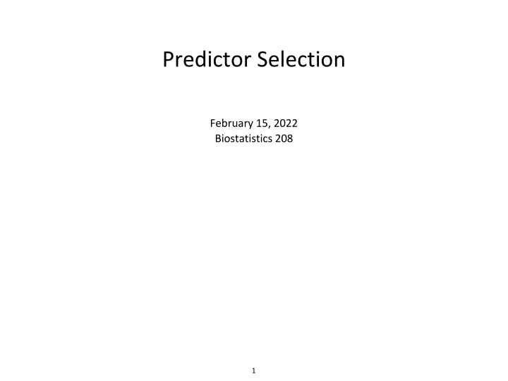 predictor selection n.w