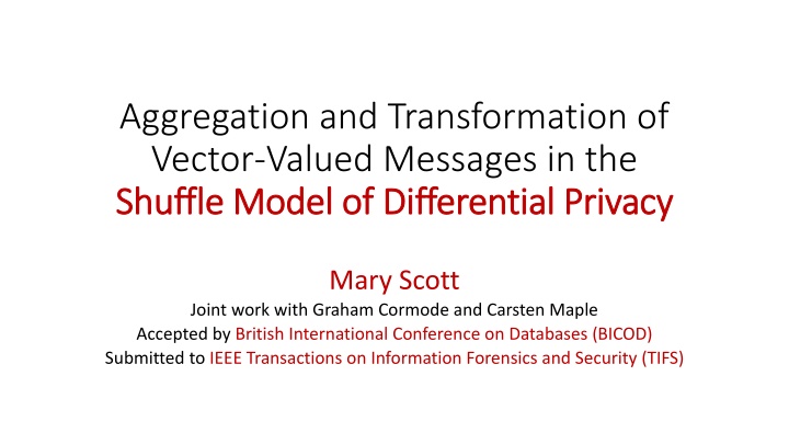 aggregation and transformation of vector valued n.w