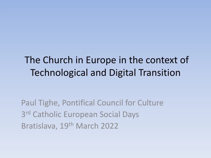 the church in europe in the context n.w