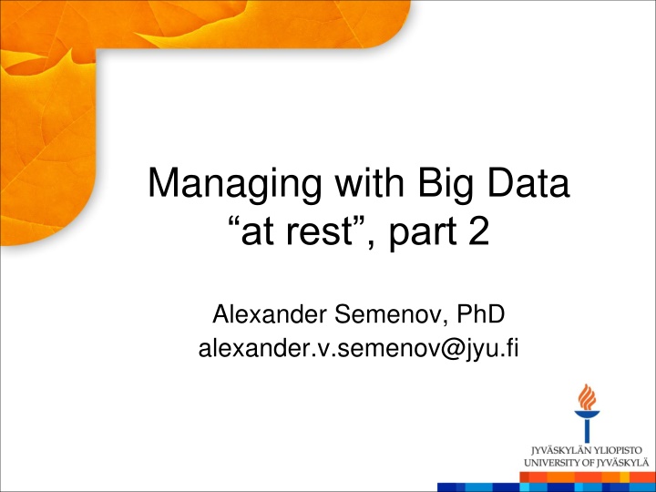 managing with big data at rest part 2 n.w