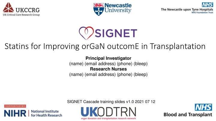 statins for improving organ outcome n.w