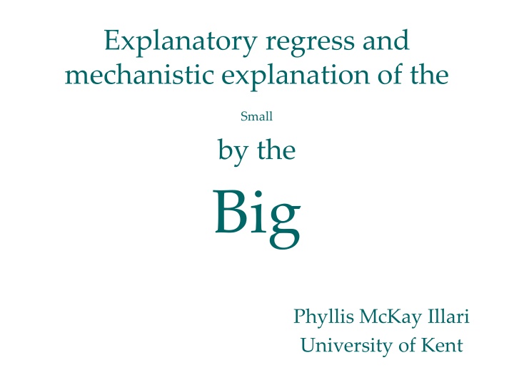 explanatory regress and mechanistic explanation n.w