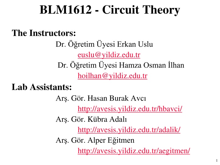 blm1612 circuit theory n.w
