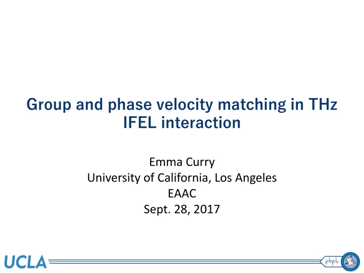 group and phase velocity matching in thz ifel n.w
