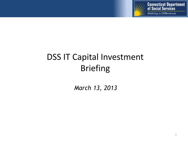 dss it capital investment briefing n.w