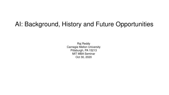 ai background history and future opportunities n.w
