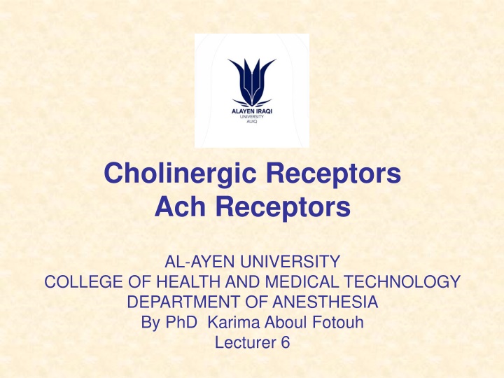 cholinergic receptors ach receptors n.w