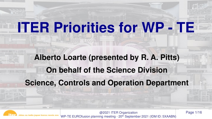 iter priorities for wp te n.w
