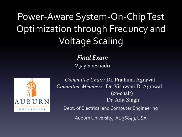 power aware system on chip test optimization n.w