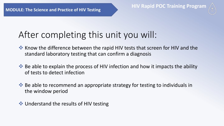 hiv rapid poc training program n.w