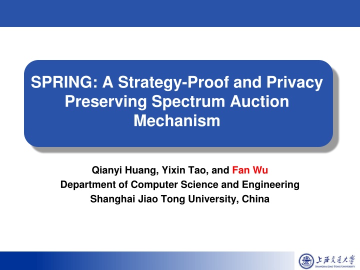 spring a strategy proof and privacy preserving n.w