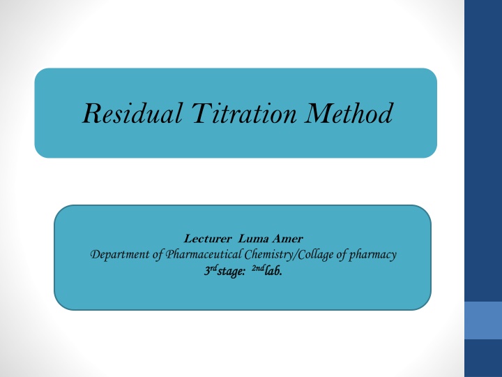residual titration method n.w