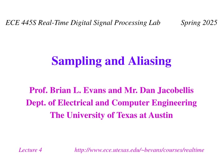 ece 445s real time digital signal processing n.w