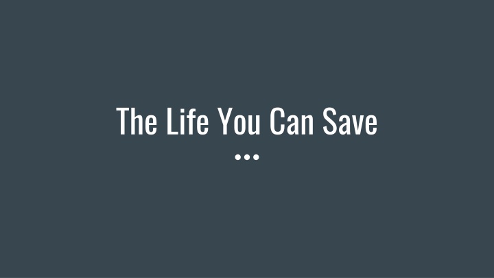 the life you can save n.w
