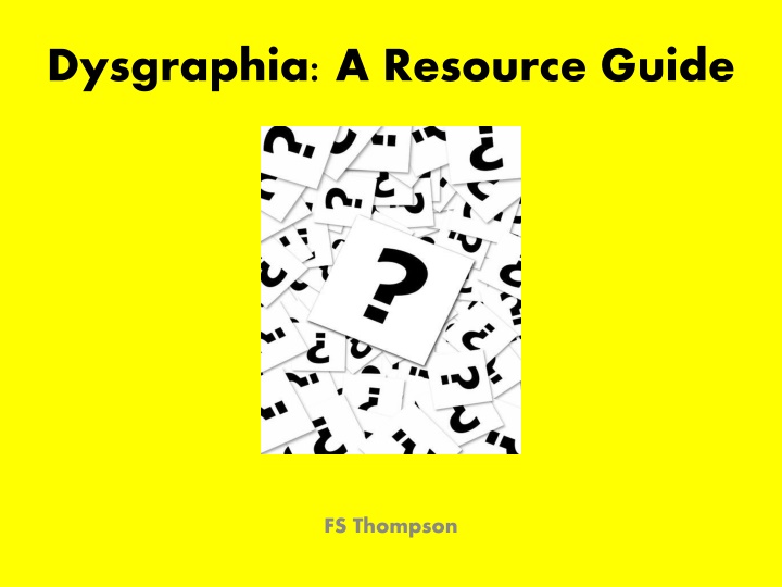 dysgraphia a resource guide n.w