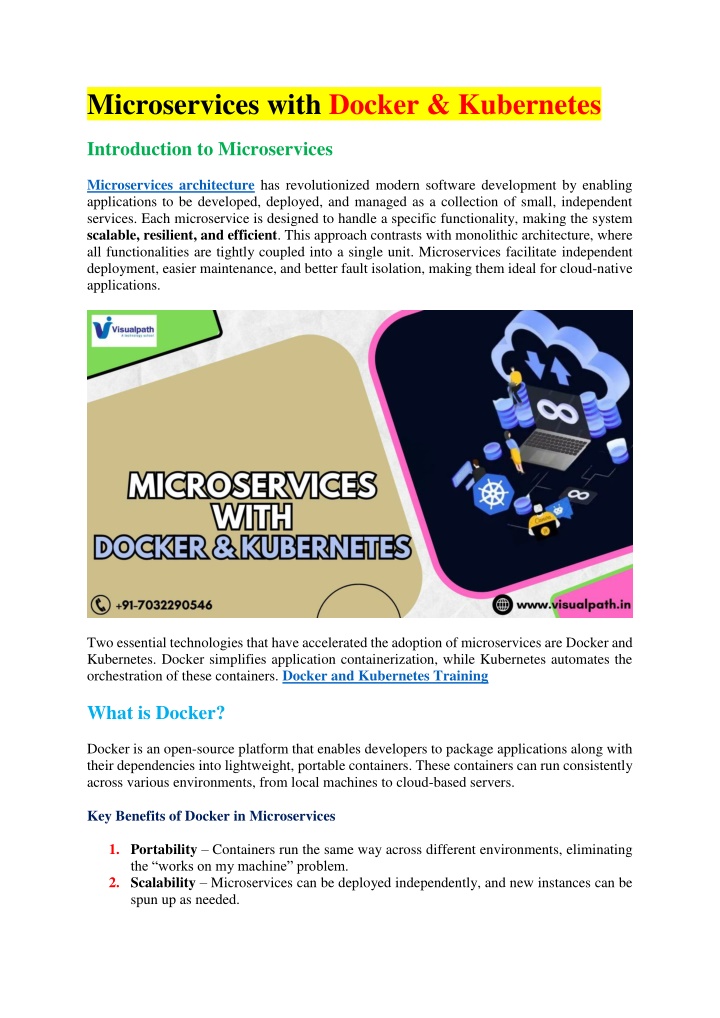 microservices with docker kubernetes n.w