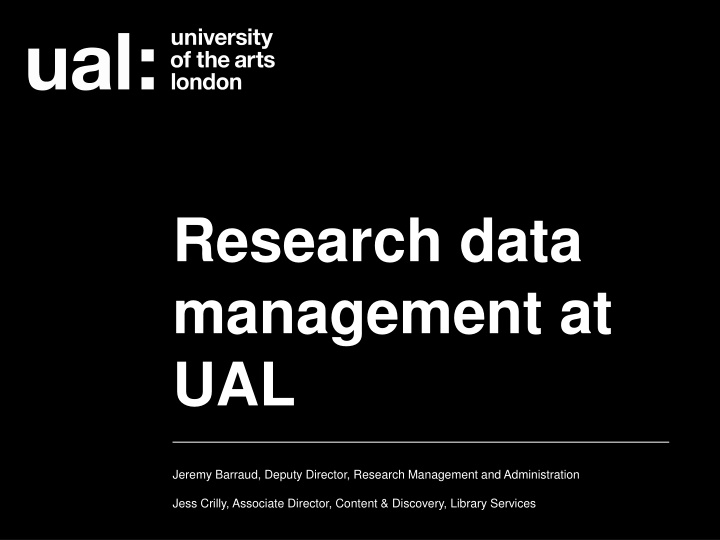 research data management at ual n.w