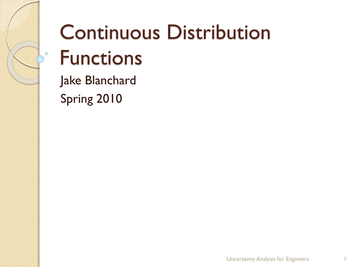 continuous distribution functions jake blanchard n.w