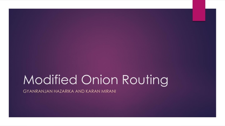 modified onion routing gyanranjan hazarika n.w