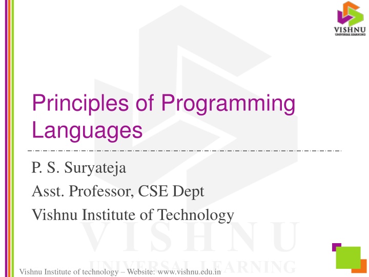 principles of programming languages n.w