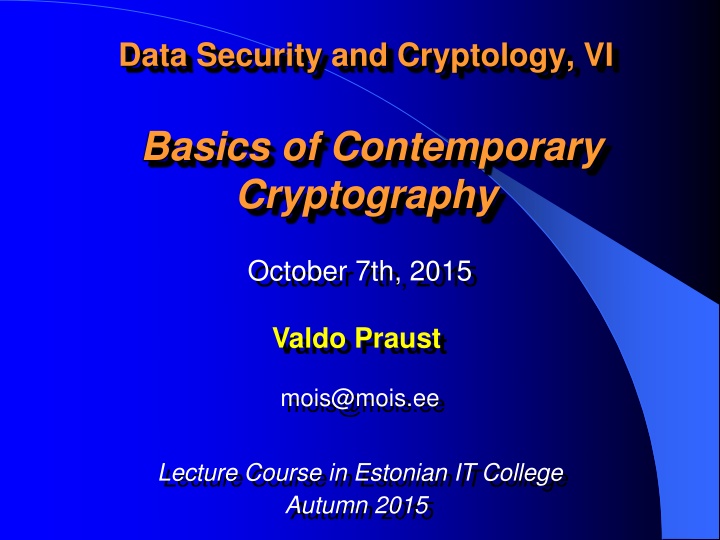 data security and cryptology vi n.w