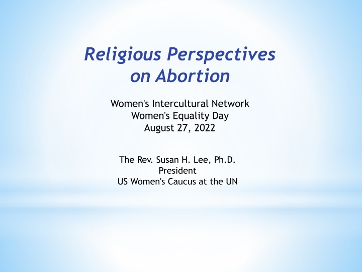 religious perspectives on abortion n.w