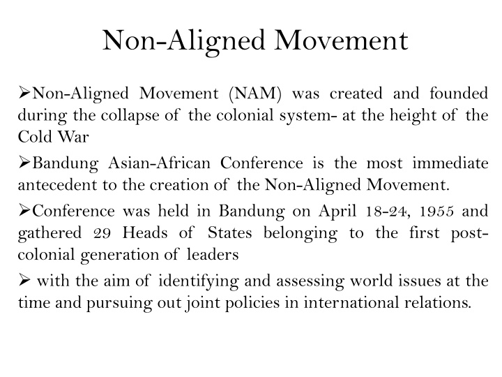 non aligned movement n.w