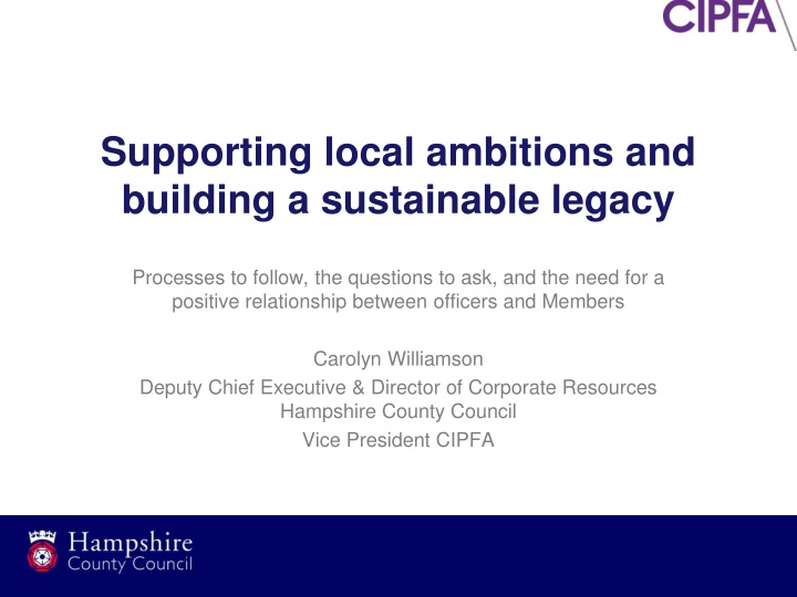 Strategies for Building a Sustainable Legacy and Supporting Local Ambitions